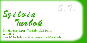 szilvia turbok business card